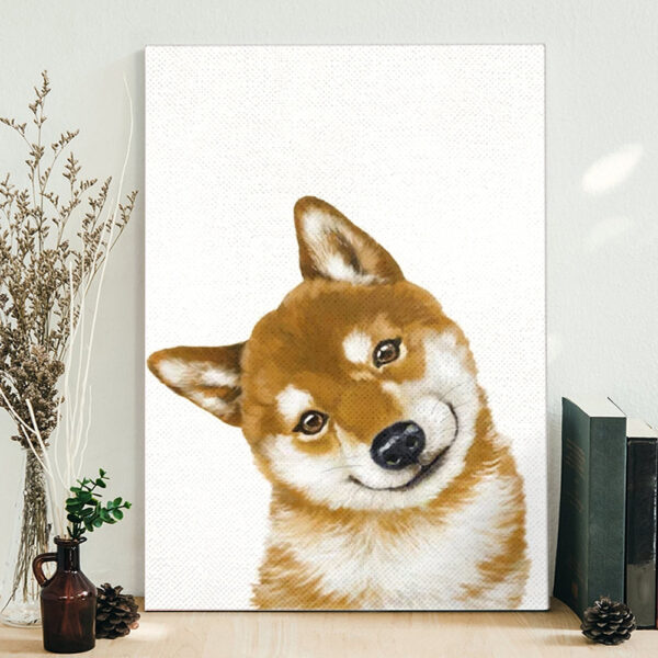 Dog Portrait Canvas – Smile Shiba Inu Canvas Print – Dog Canvas Print – Dog Wall Art Canvas – Dog Canvas Art – Dog Poster Printing – Furlidays
