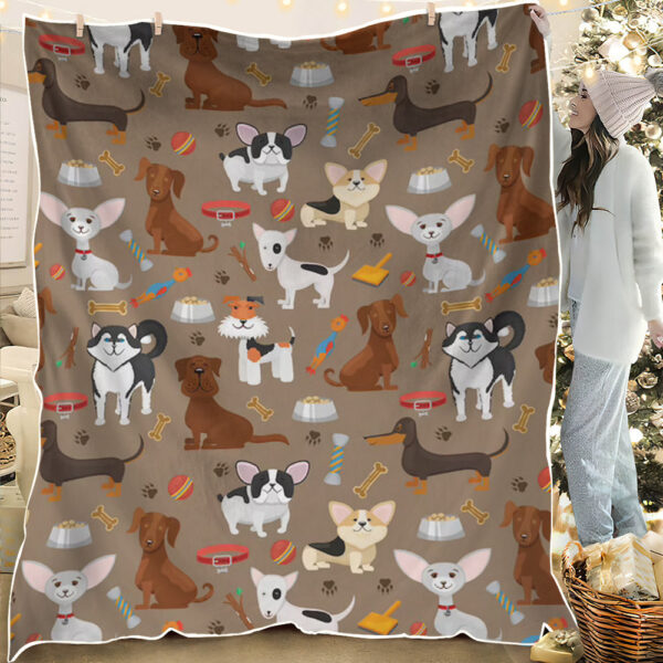 Cute Dog Blanket – Dog Blankets For Sofa – Dog Throw Blanket – Dog Blanket – Dog Fleece Blanket – Blanket With Dogs Face – Print Blanket – Furlidays