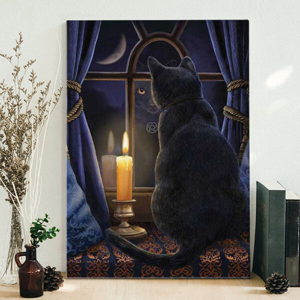 Cat Portrait Canvas – Midnight Vigil – Canvas Print – Cat Wall Art Canvas – Canvas With Cats On It – Cats Canvas Print – Furlidays