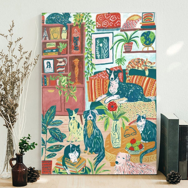 Cat Portrait Canvas – Slumber Party – Canvas Print – Dogs Canvas Print – Cat Wall Art Canvas – Cat Canvas – Furlidays