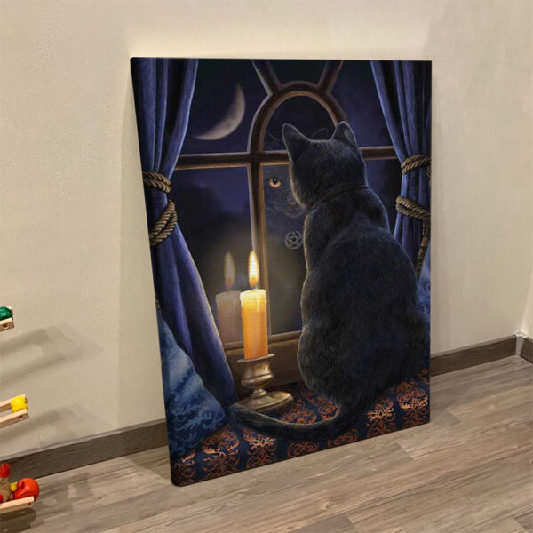 Cat Portrait Canvas – Midnight Vigil – Canvas Print – Cat Wall Art Canvas – Canvas With Cats On It – Cats Canvas Print – Furlidays