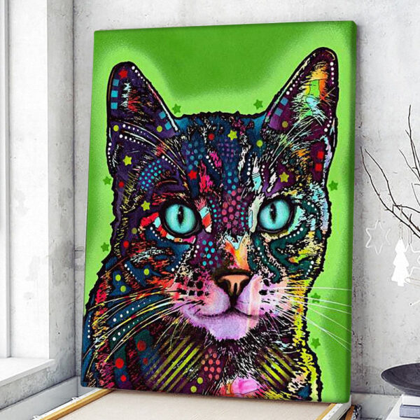 Cat Portrait Canvas – Watchful Cat – Canvas Print – Cat Wall Art Canvas – Canvas With Cats On It – Cats Canvas Print – Furlidays