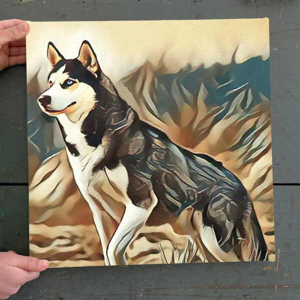 Dog Square Canvas – Dog Wall Art Canvas – The Siberian Husky – Canvas Print – Dog Canvas Print – Dog Canvas Art – Furlidays