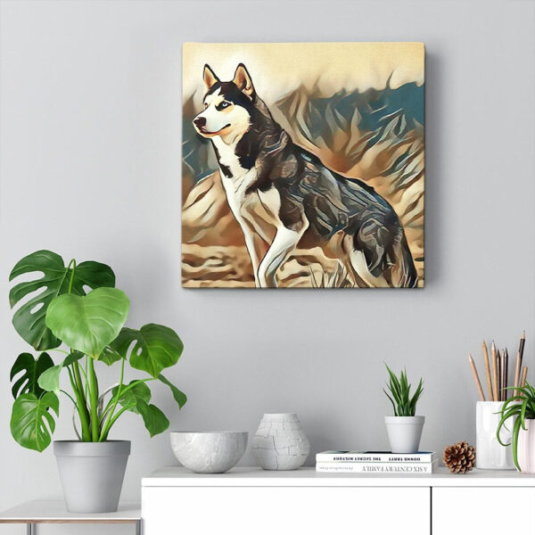 Dog Square Canvas – Dog Wall Art Canvas – The Siberian Husky – Canvas Print – Dog Canvas Print – Dog Canvas Art – Furlidays