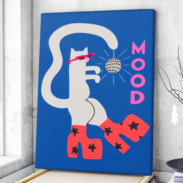 Cat Portrait Canvas – Mood Cat – Cats Canvas Print – Cat Wall Art Canvas – Canvas With Cats On It – Furlidays