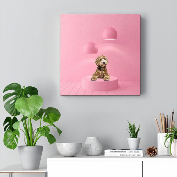 Dog Square Canvas – Dog Wall Art Canvas – Labradoodle Pastel Color – Canvas Print – Canvas With Dogs On It – Furlidays