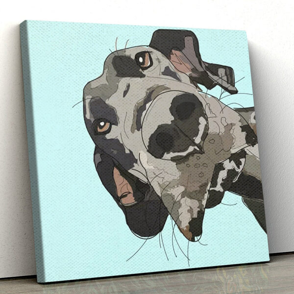 Dog Square Canvas – Great Dane In Your Face – Canvas Print – Dog Poster Printing – Dog Canvas Art – Canvas With Dogs On It – Furlidays