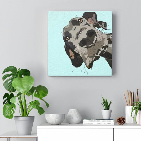 Dog Square Canvas – Great Dane In Your Face – Canvas Print – Dog Poster Printing – Dog Canvas Art – Canvas With Dogs On It – Furlidays