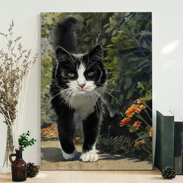 Cat Portrait Canvas – Tuxedo Stroll – Canvas Print – Cat Wall Art Canvas – Canvas With Cats On It – Cats Canvas Print – Furlidays