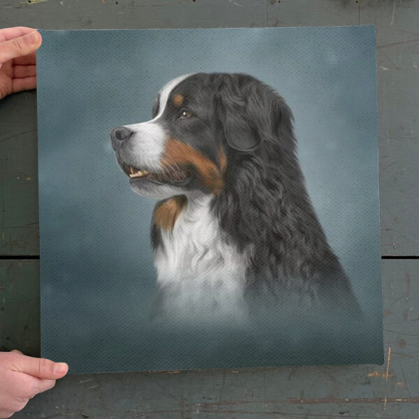 Dog Square Canvas – Dog Wall Art Canvas – Drawing Bernese Mountain -Dog Canvas Print – Dog Poster Printing – Dog Canvas Art – Furlidays