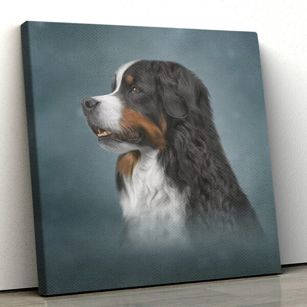 Dog Square Canvas – Dog Wall Art Canvas – Drawing Bernese Mountain -Dog Canvas Print – Dog Poster Printing – Dog Canvas Art – Furlidays