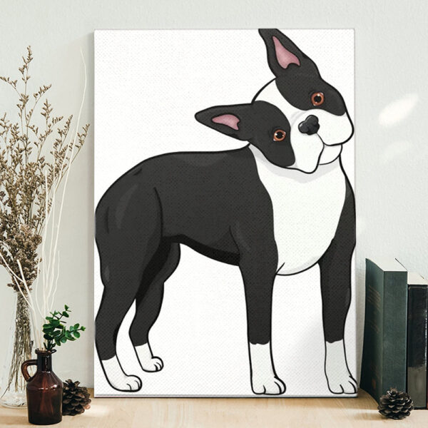 Dog Portrait Canvas – Dapper Boston Terrier – Dog Painting Posters – Canvas Print – Dog Wall Art Canvas – Furlidays