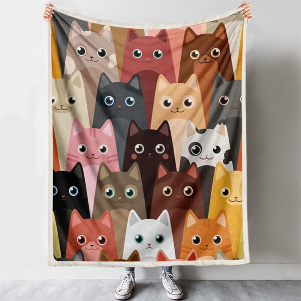 Cat Blanket – Cat Throw Blanket – Cat Fleece Blanket – Blanket With Cats – Cartoon Cat Print Fleece Blanket – Furlidays