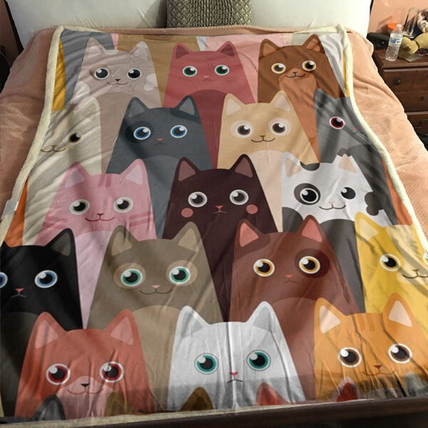 Cat Blanket – Cat Throw Blanket – Cat Fleece Blanket – Blanket With Cats – Cartoon Cat Print Fleece Blanket – Furlidays