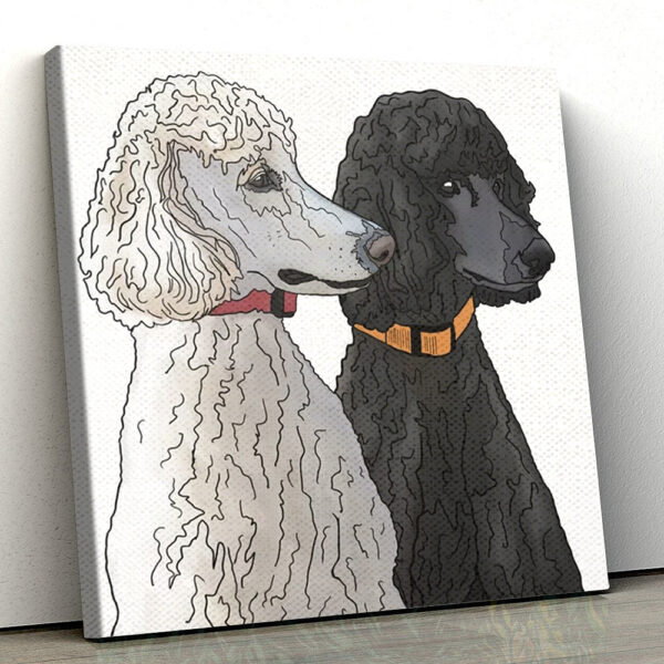 Dog Square Canvas – Pair Of Poodles – Canvas Print – Dog Wall Art Canvas – Dog Canvas Print – Dog Canvas Art – Furlidays