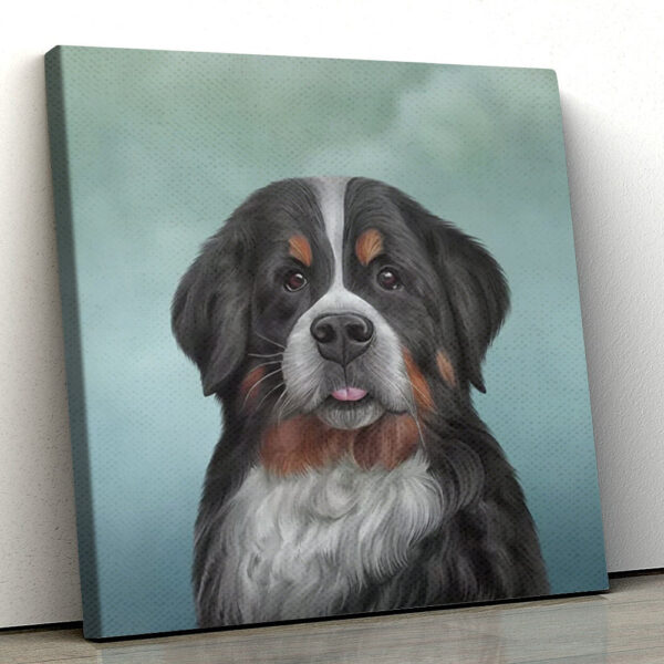 Dog Square Canvas – Dog Wall Art Canvas – Drawing Bernese Mountain – Dog Canvas Print – Dog Poster Printing – Dog Canvas Art – Furlidays