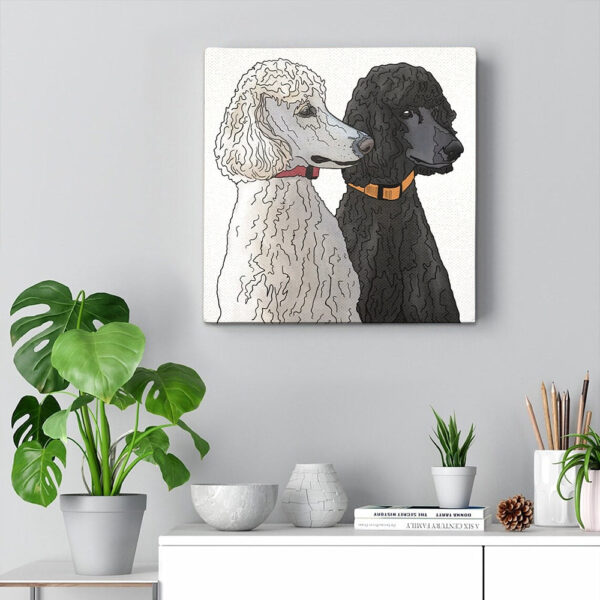 Dog Square Canvas – Pair Of Poodles – Canvas Print – Dog Wall Art Canvas – Dog Canvas Print – Dog Canvas Art – Furlidays