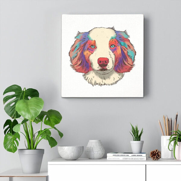 Dog Square Canvas – Dog Wall Art Canvas – Dog Australian Shepherd – Canvas Print – Dog Poster Printing – Dog Canvas Art – Furlidays