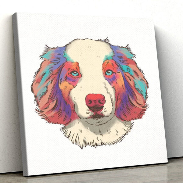 Dog Square Canvas – Dog Wall Art Canvas – Dog Australian Shepherd – Canvas Print – Dog Poster Printing – Dog Canvas Art – Furlidays