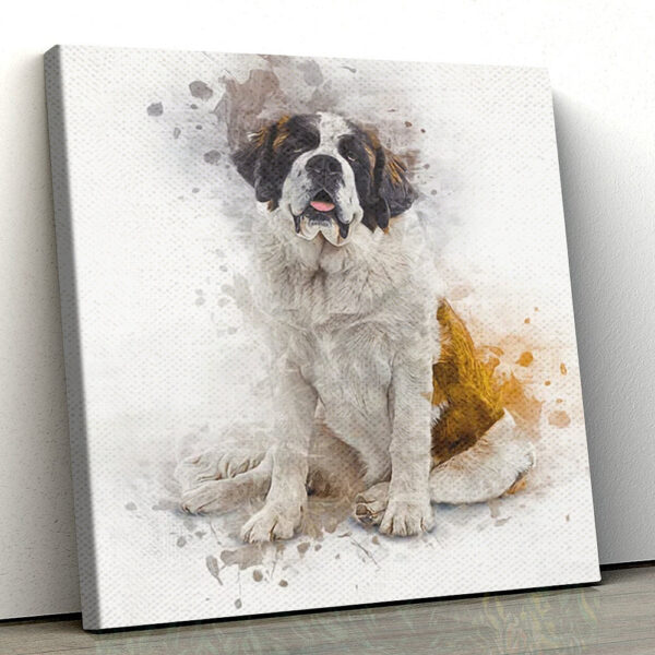 Dog Square Canvas – St Bernard – Canvas Print – Dog Canvas Print – Dog Wall Art Canvas – Dog Painting Posters – Furlidays