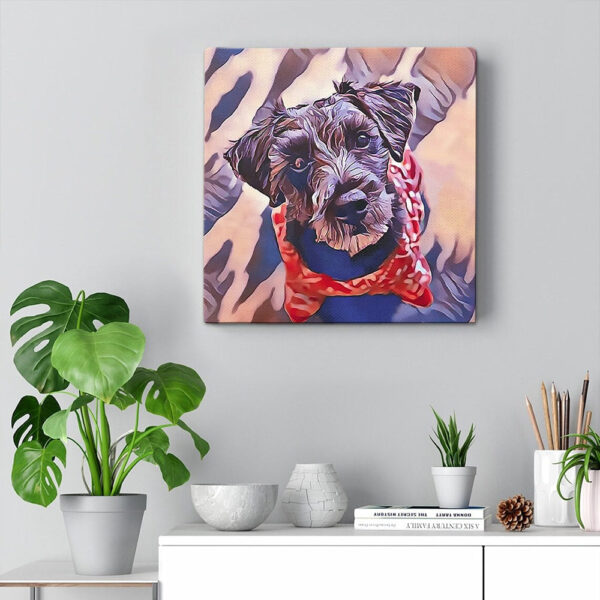 Dog Square Canvas – Dog Wall Art Canvas – The Schnoodle – A Schnauzer Poodle Mix – Canvas Print – Furlidays