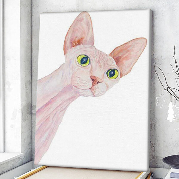 Cat Portrait Canvas – Funny Sphinx Cat – Canvas Print – Cat Wall Art Canvas – Canvas With Cats On It – Cats Canvas Print – Furlidays