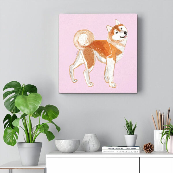 Dog Square Canvas – Dog Wall Art Canvas – Akita Inu Canvas Print – Canvas With Dogs On It – Furlidays