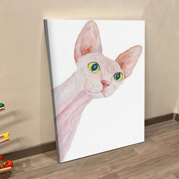 Cat Portrait Canvas – Funny Sphinx Cat – Canvas Print – Cat Wall Art Canvas – Canvas With Cats On It – Cats Canvas Print – Furlidays