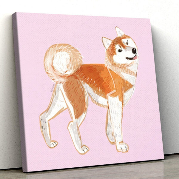 Dog Square Canvas – Dog Wall Art Canvas – Akita Inu Canvas Print – Canvas With Dogs On It – Furlidays
