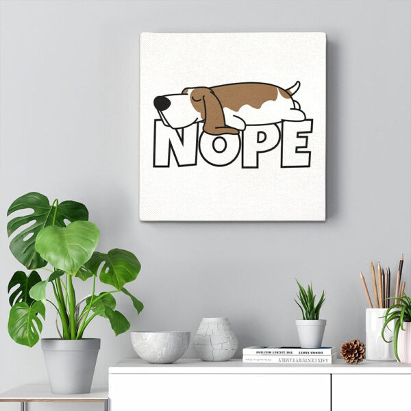 Dog Square Canvas – Nope – Basset Hound – Canvas Print – Dog Painting Posters – Dog Canvas Art – Furlidays