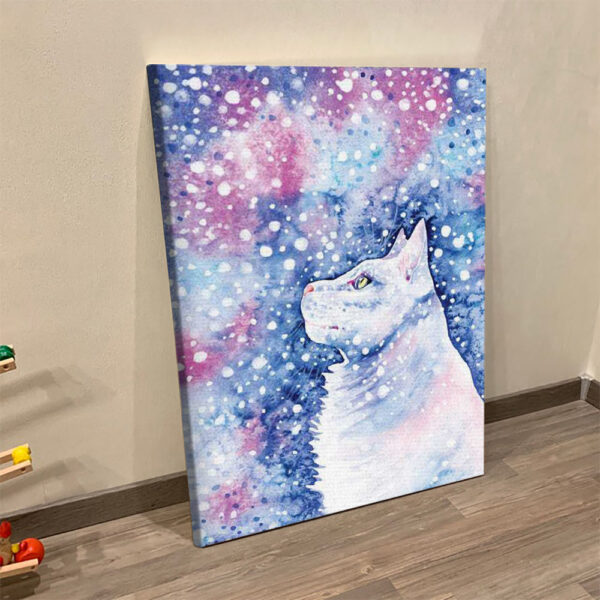 Cat Portrait Canvas – Snow Cat – Canvas Print – Cat Wall Art Canvas – Canvas With Cats On It – Cats Canvas Print – Furlidays