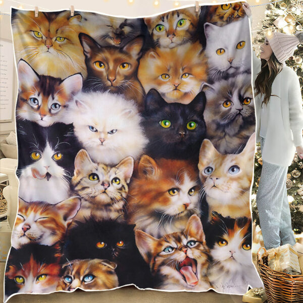 Cat Blanket – Cat Throw Blanket – Cat Fleece Blanket – Blanket With Cats – Kittens – Furlidays