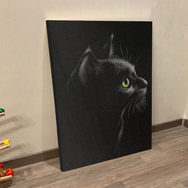 Cat Portrait Canvas – Black Cat Wall Art Canvas – Cats Canvas Print – Cat Canvas – Furlidays
