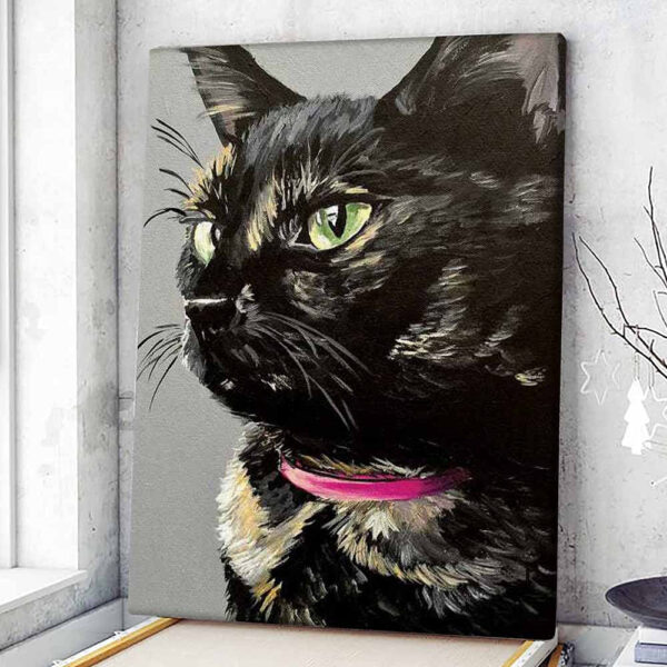 Cat Portrait Canvas – Black Tortiseshell Cat – Canvas Print – Cat Wall Art Canvas – Canvas With Cats On It – Cats Canvas Print – Furlidays