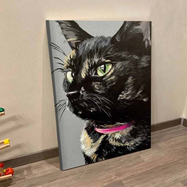 Cat Portrait Canvas – Black Tortiseshell Cat – Canvas Print – Cat Wall Art Canvas – Canvas With Cats On It – Cats Canvas Print – Furlidays