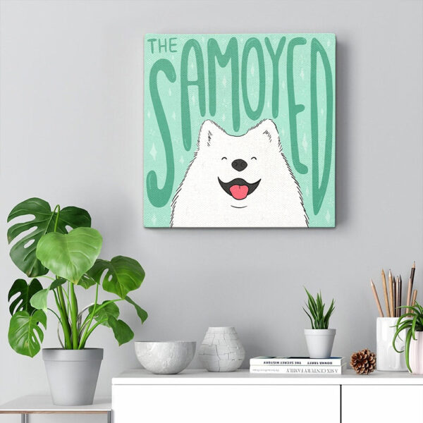 Dog Square Canvas – The Samoyed – Canvas Print – Dog Canvas Print – Dog Poster Printing -Dog Wall Art Canvas – Furlidays