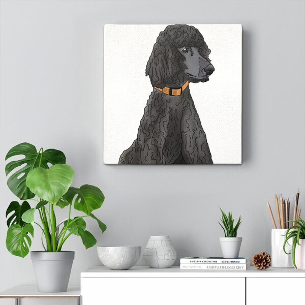 Dog Square Canvas – Misza The Black Standard Poodle – Canvas Print – Dog Canvas Art – Canvas With Dogs On It – Dog Canvas Print – Furlidays