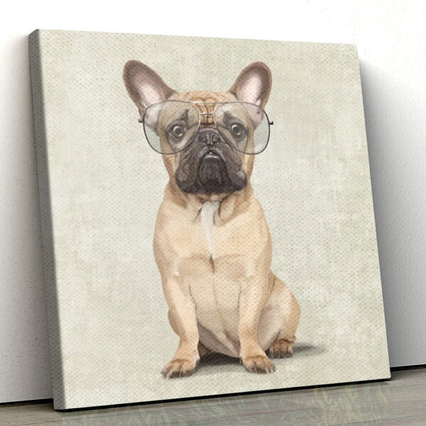 Dog Square Canvas – Mr French Bulldog – Canvas Print – Dog Painting Posters – Dog Canvas Art – Furlidays