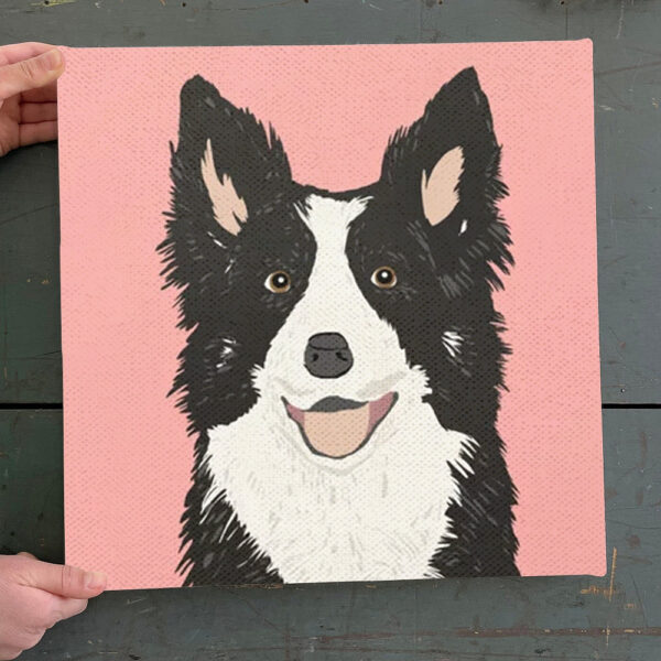 Dog Square Canvas – Border Collie – Canvas Print – Dog Painting Posters – Dog Canvas Print – Dog Wall Art Canvas – Furlidays