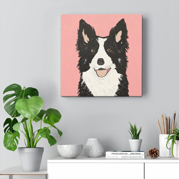 Dog Square Canvas – Border Collie – Canvas Print – Dog Painting Posters – Dog Canvas Print – Dog Wall Art Canvas – Furlidays