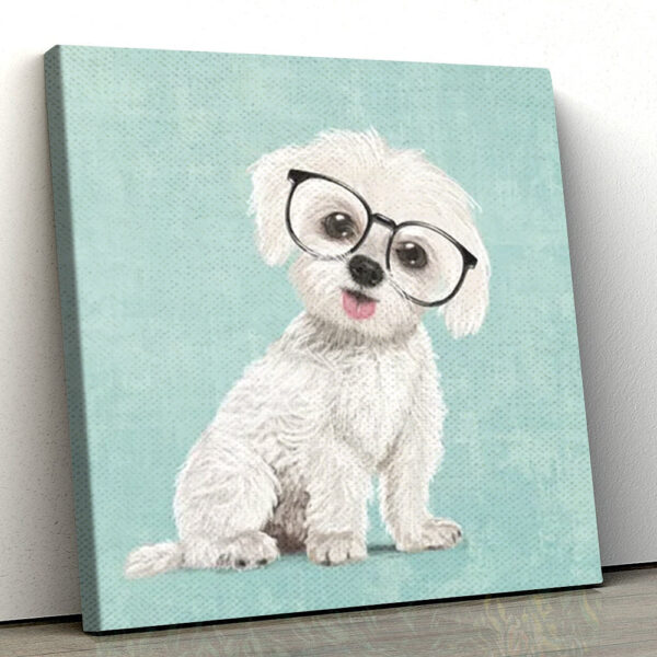 Dog Square Canvas – Mr Maltese – Canvas Print – Dog Poster Printing – Dog Canvas Art – Dog Painting Posters – Furlidays