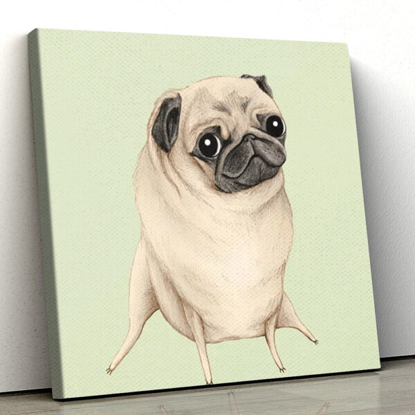 Dog Square Canvas – Sweet Fawn Pug – Canvas Print – Dog Canvas Print – Dog Wall Art Canvas – Furlidays