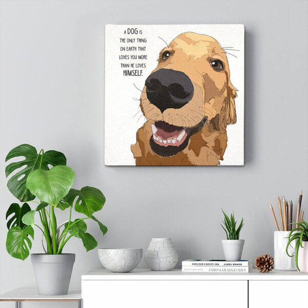 Dog Square Canvas – Golden Retriever – Dog Love – Canvas Print – Dog Canvas Art – Dog Poster Printing – Canvas With Dogs On It – Furlidays