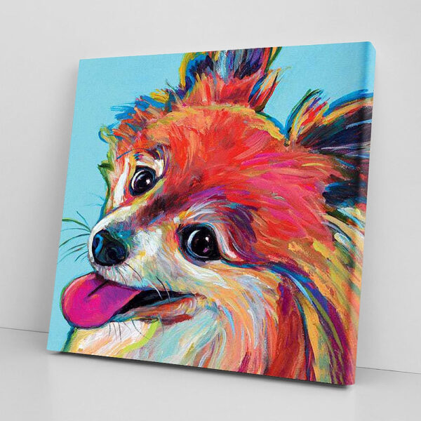 Dog Square Canvas – Dog Canvas – Pomeranian – Dog Painting Posters – Dog Wall Art Canvas – Furlidays