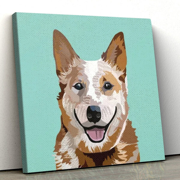 Dog Square Canvas – Australian Cattle Dog – Dog Canvas Art – Canvas Print – Dog Wall Art Canvas – Furlidays
