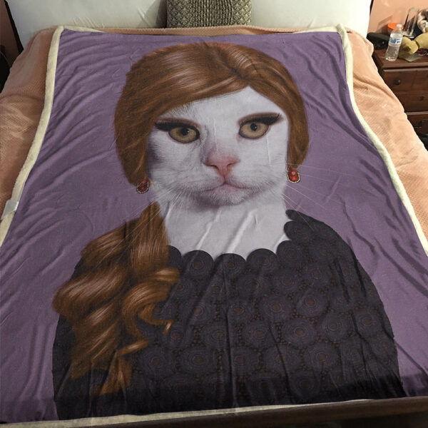 Cat Blanket – Blanket With Cat On It – Cats Throw Blanket – Cats Blankets For Sofa – Cat Face Blanket – Cat With Long Brown Hair  – Furlidays