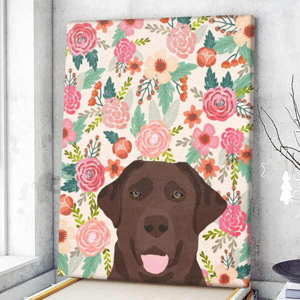 Dog Portrait Canvas – Chocolate Labrador – Canvas Print – Dog Canvas Print – Dog Wall Art Canvas – Dog Canvas Art – Dog Poster Printing – Furlidays