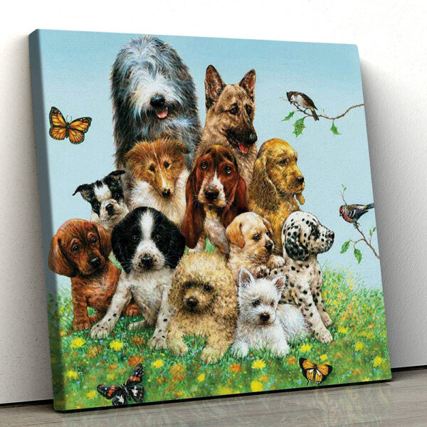 Dog Square Canvas – Dog Canvas – Puppies – Canvas Print – Dog Wall Art Canvas – Dog Poster Printing – Dog Canvas Art – Furlidays