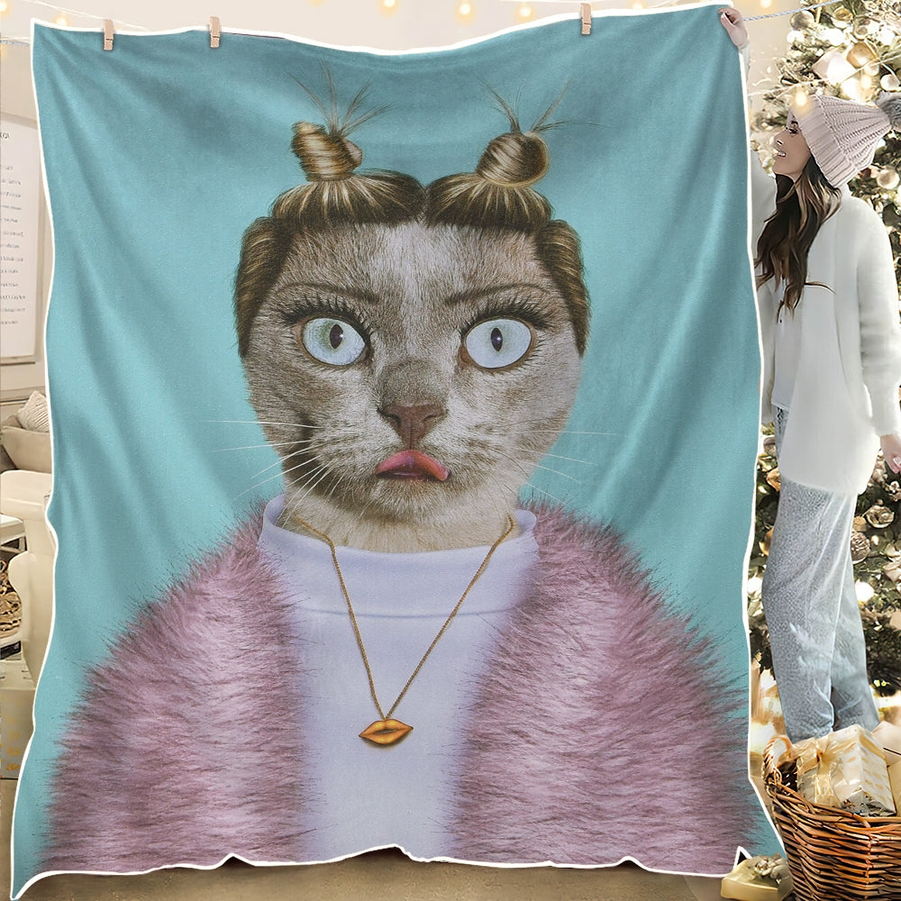 Cat face best sale on blanket