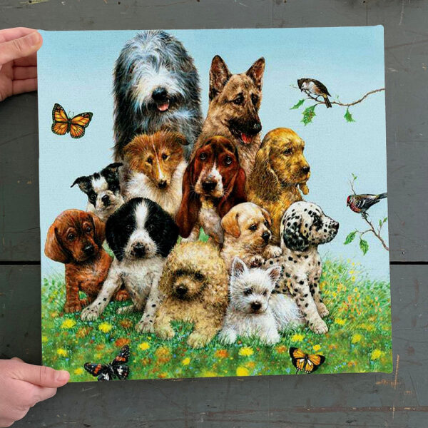 Dog Square Canvas – Dog Canvas – Puppies – Canvas Print – Dog Wall Art Canvas – Dog Poster Printing – Dog Canvas Art – Furlidays